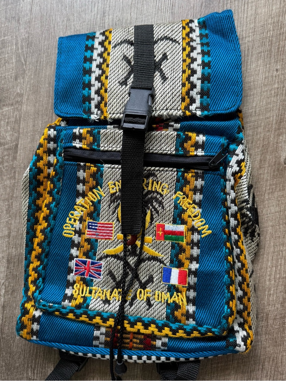 RARE Operation Enduring Freedom Military USA Backpack South Western Blanket